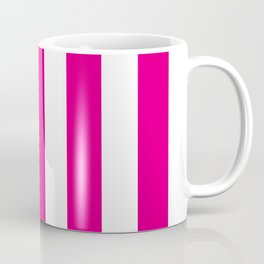 Mexican pink - solid color - white vertical lines pattern Coffee Mug