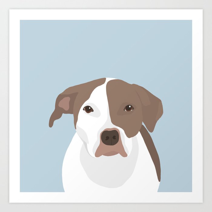 Sweet and Gentle Pit Bull Terrier Art Print