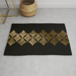 Reims, France: Luxueux Black and Gold Art Deco Rug