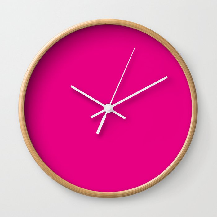 Fuchsia Pink Solid Color Wall Clock