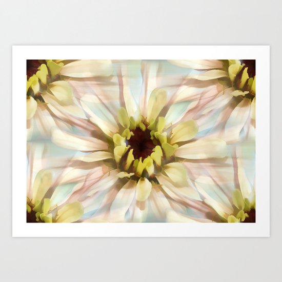 Painterly Seamless Pink Zinnia Art Print