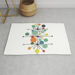 Atomic Age Nuclear Abstract Motif — Mid Century Modern Pattern Area & Throw Rug