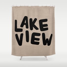 Lakeview Linen Brown Shower Curtain