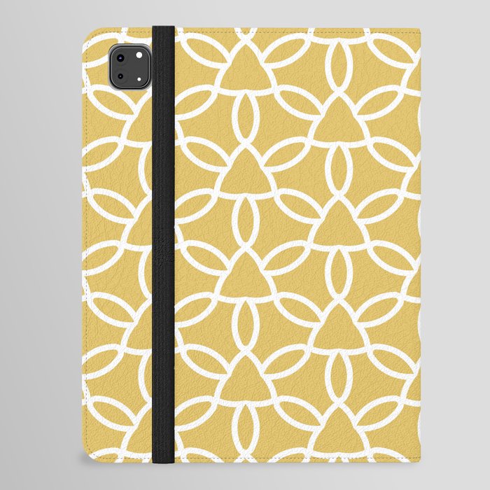 Yellow and White Tessellation Line Pattern 32 Pairs DE 2022 Popular Color Candelabra DE5431 iPad Folio Case