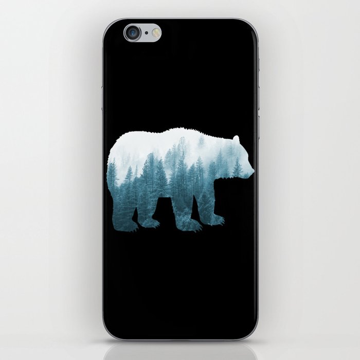 Misty Forest Bear - Turqoise iPhone Skin