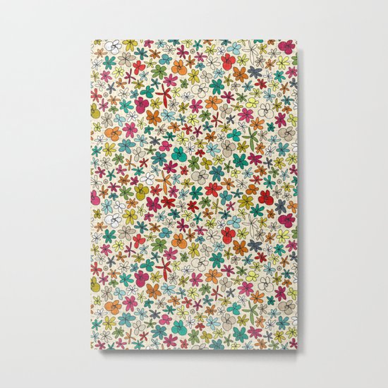 garland flowers multi Metal Print