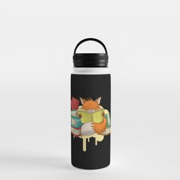 Fox Book Reading Books Water Bottle