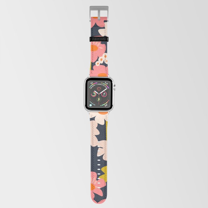 Groovy Flowers retro pattern Apple Watch Band