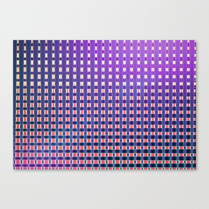 Vibrant Fusion: Magenta Pink Ombre Grid Canvas Print