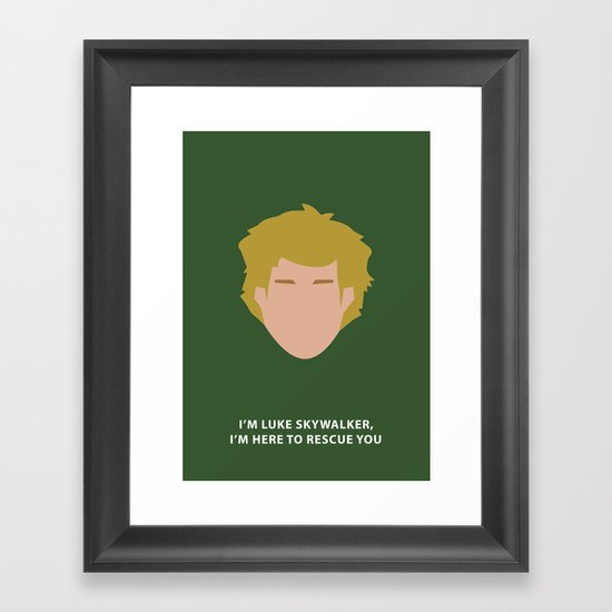 Star Wars Minimalism - Luke Skywalker Framed Art Print