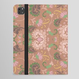 fawn brown pink and green harvest florals bold paisley flower bohemian  iPad Folio Case