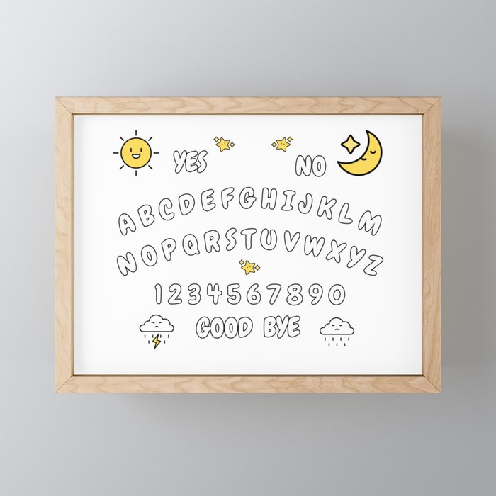 Ouija style nonverbal communication board Framed Mini Art Print