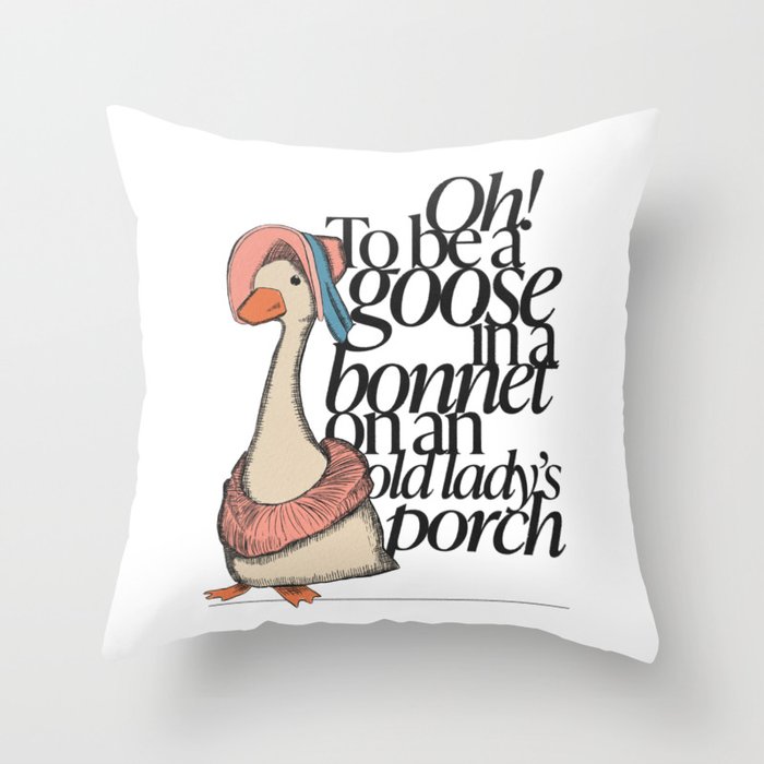 Goose in a Bonnet Throw Pillow