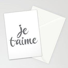 Je T'aime - I Love You - French Sayings Stationery Card