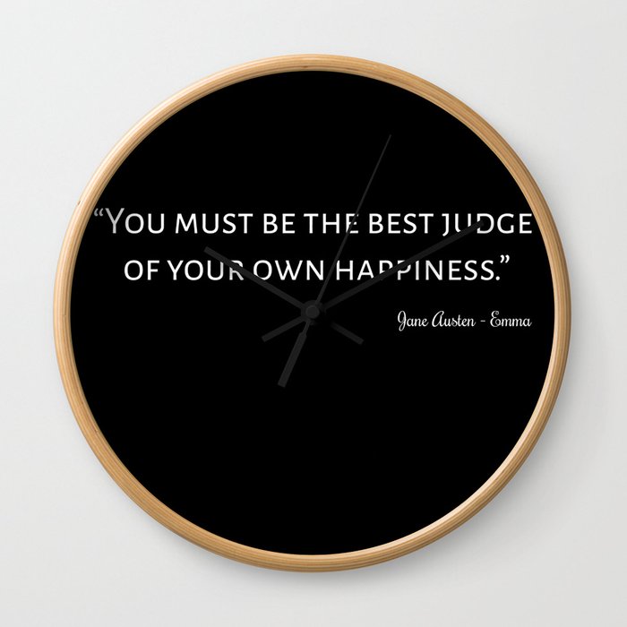 Emma By Jane Austen Quote I Wall Clock