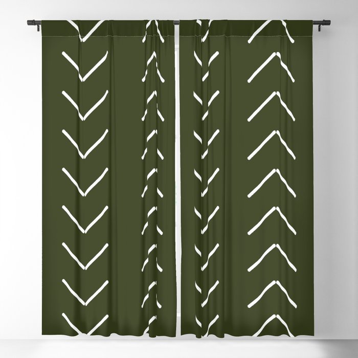 Mudcloth II (Olive Green) Blackout Curtain