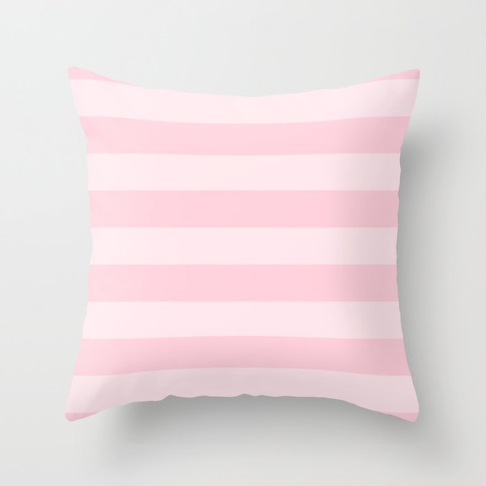 Light Soft Pastel Pink Cabana Tent Stripes Throw Pillow