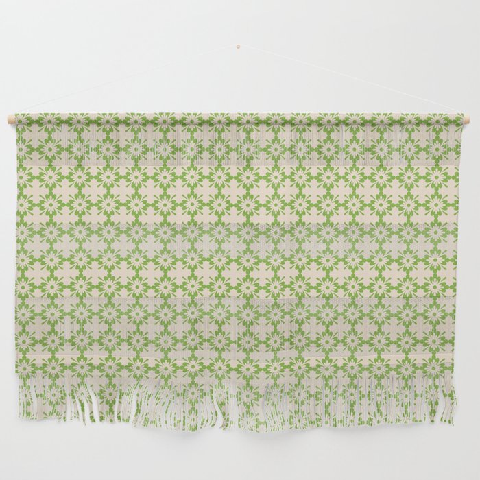 Floral vintage ornament pattern in green Wall Hanging