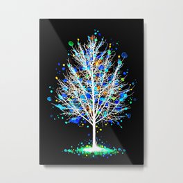 Design 134 Tree Metal Print | Bluetree, Whitetree, Treesilhouette, Painting, Fantasy, Landscape, Black, Moderntree, Tree, Digitalart 