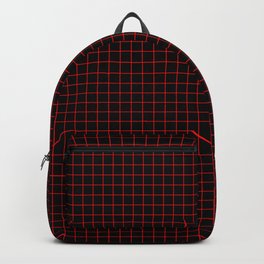 Dark Red Grid Backpack | Fashion, Math, Geometric, Curated, Red, Bloc, Graphicdesign, Dark, Elegant, Black 