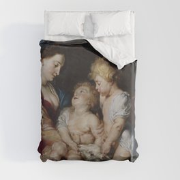 Virgin Child of Rubens Saint Elizabeth Saint John the Baptist Duvet Cover