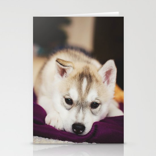 husky puppy. Stationery Cards