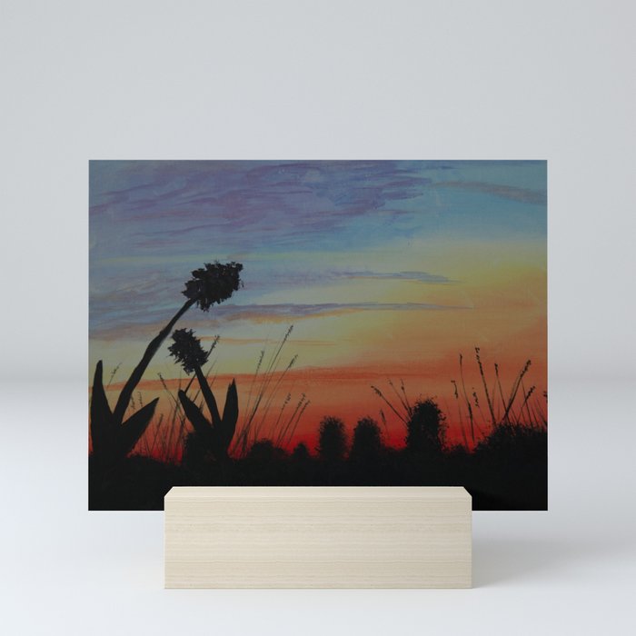 Sunset Flowers Mini Art Print