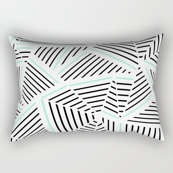 Ab Linear Zoom With Mint Rectangular Pillow