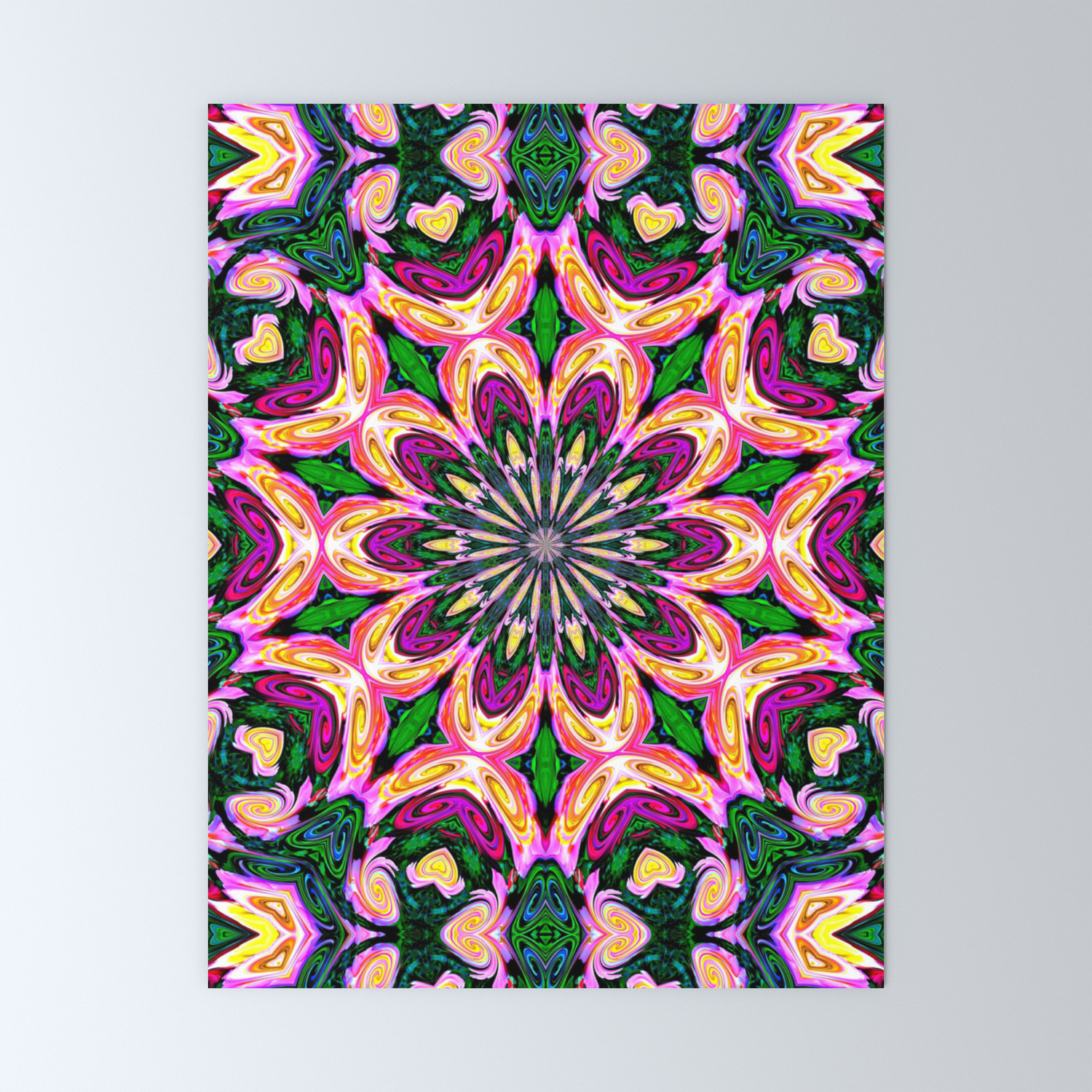 Abstract Colorful Heart Flower Seamless Pattern Vector Illustration Mini Art Print By Costa Society6