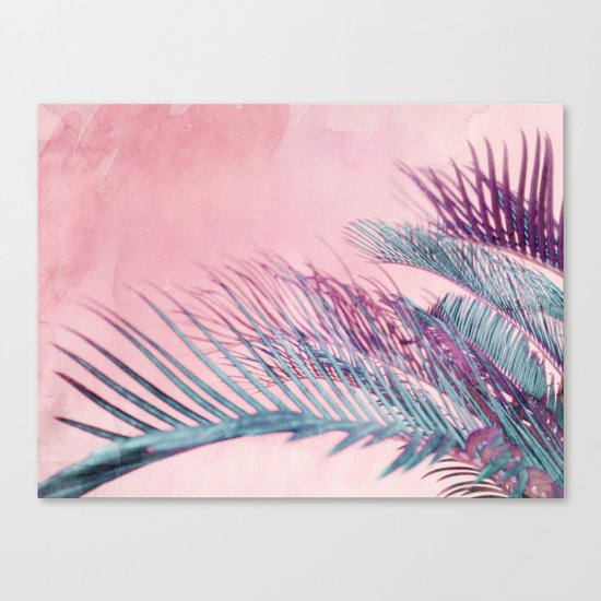 Velvet Pink Palms Canvas Print