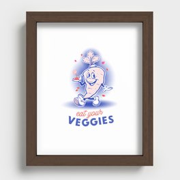 'Eat Your Veggies' Carrot Illustrated Print Recessed Framed Print