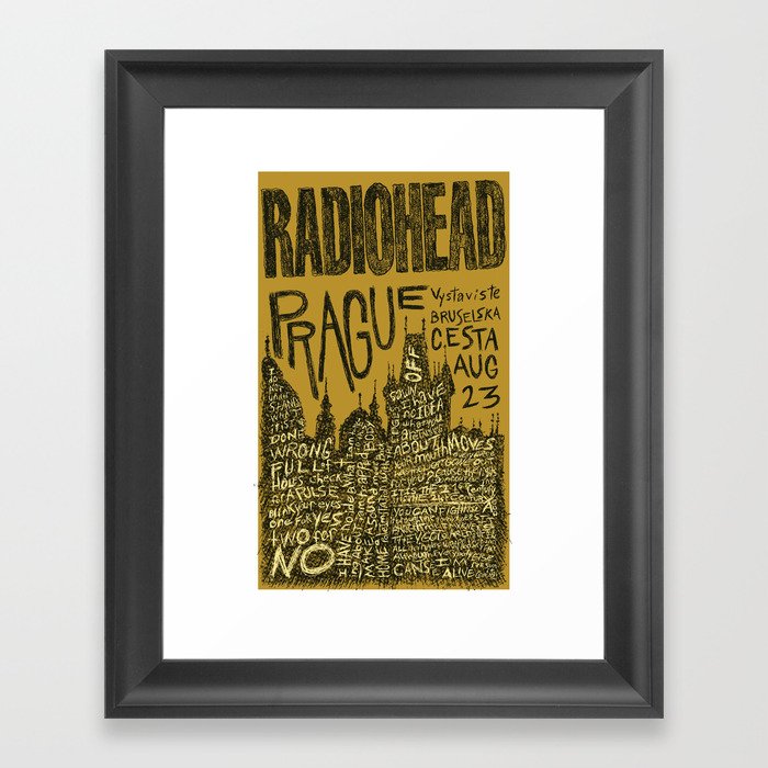 Radiohead Prague Poster  Framed Art Print