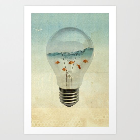 blue sea thinking Art Print