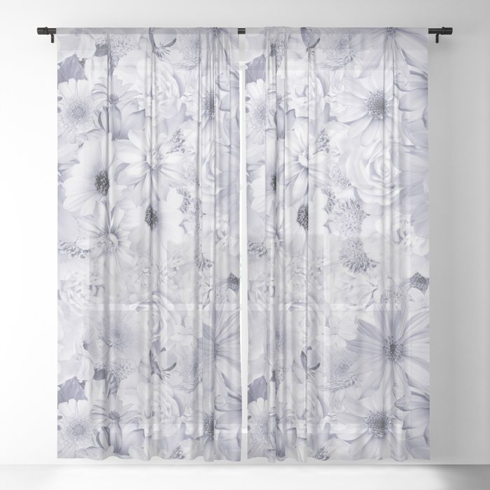 pastel rhodonite floral bouquet aesthetic array Sheer Curtain