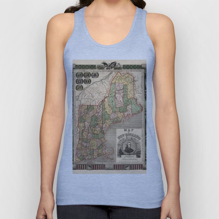 Map of New England 1847 Tank Top