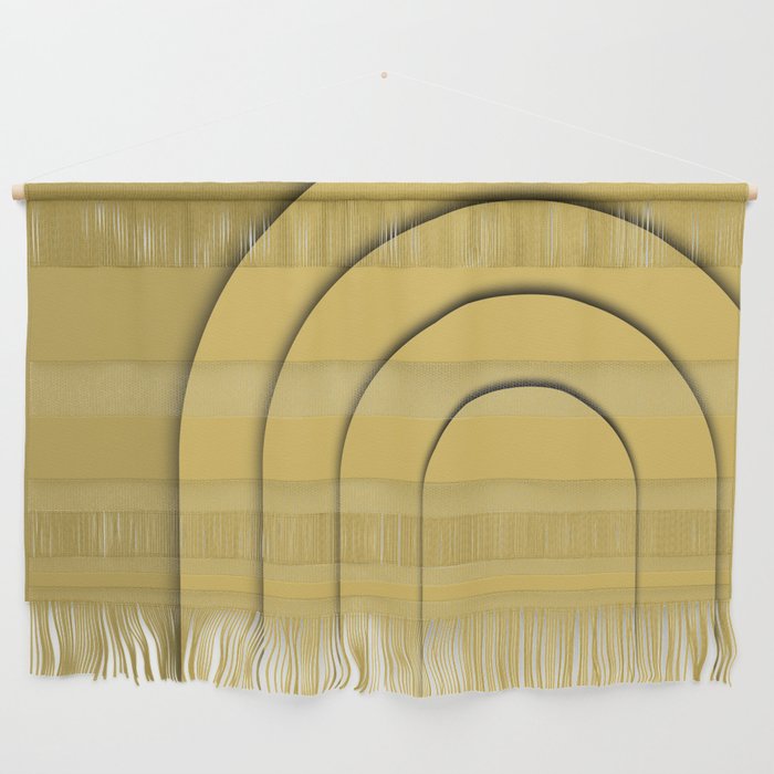 Minimal Yellow Gold Zen Lines Curvature Wall Hanging