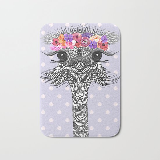 OSTRICH - FLOWER GIRL II Bath Mat