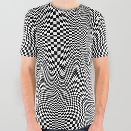 Checkered moire X All Over Graphic Tee