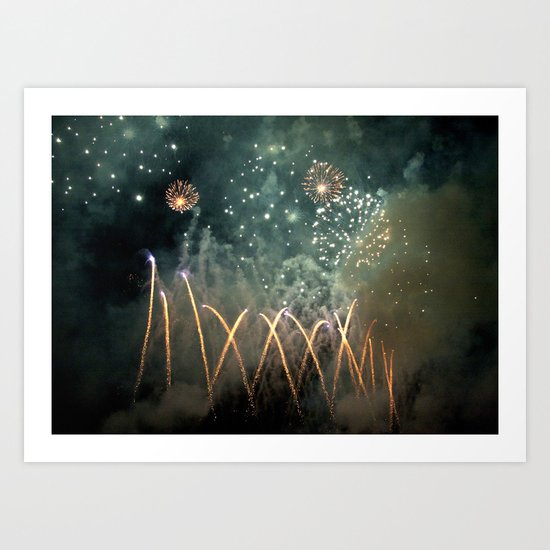Fireworks Face Art Print
