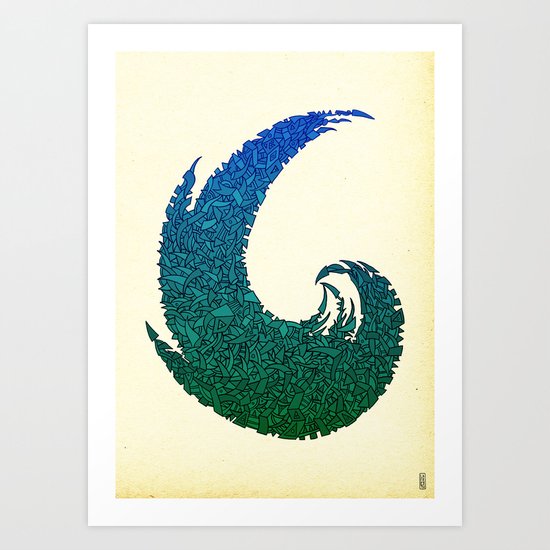 - summer wave - Art Print