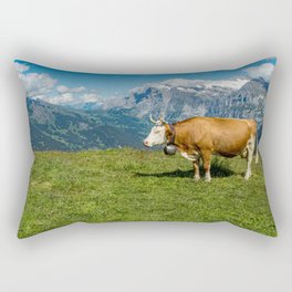 Cow Jungfrau Region Swiss Alps Switzerland Rectangular Pillow
