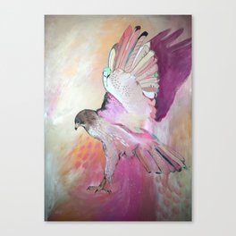 Flying pink hawk Canvas Print