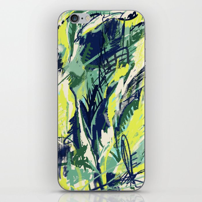 “lemon explosion” Abstract lines painting iPhone Skin