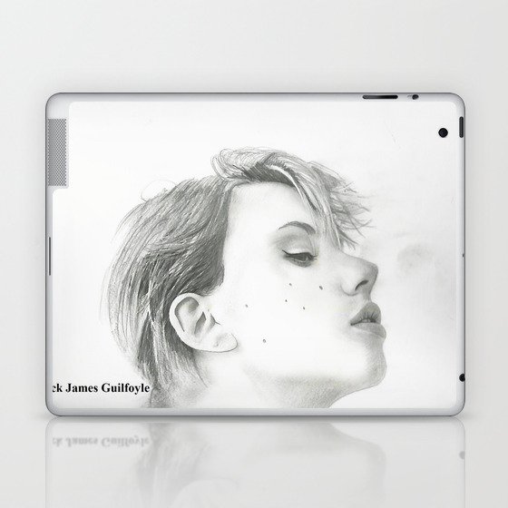 Drawing Of Scarlett Johansson Laptop Ipad Skin By Ghostwriterp