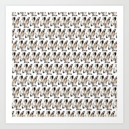 Grooming hares pattern Art Print