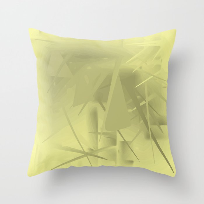 Abstract, minimal, yellow, pastel, Throw Pillow