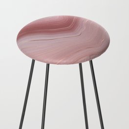 Pink Rose Gold Agate Geode Luxury Counter Stool