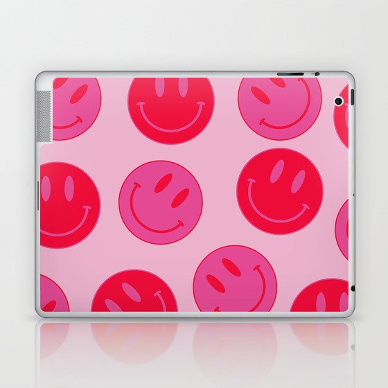 Large Pink and Red Vsco Smiley Face Pattern - Preppy Aesthetic ...