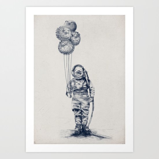 Balloon Fish - monochrome option Art Print