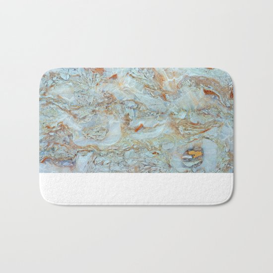 Marble in shades of blue and gold Bath Mat